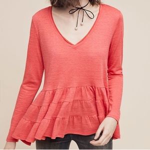 Anthro | Deletta Thea Long Sleeve Swing Top Sz S